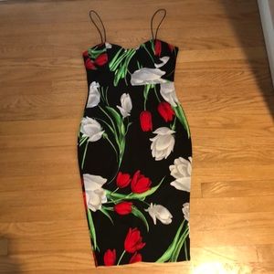 Black Tulip Print Dress